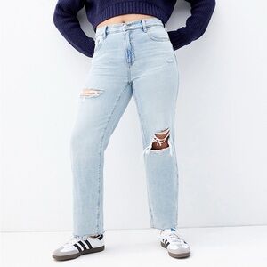 Pacsun Stretch Light Indigo Ripped '90s Straight Leg Jeans